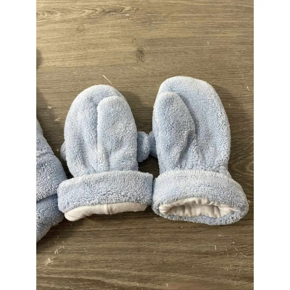 Disney Parks Mickey Mouse Hat and Mitten Set Infant Baby Blue